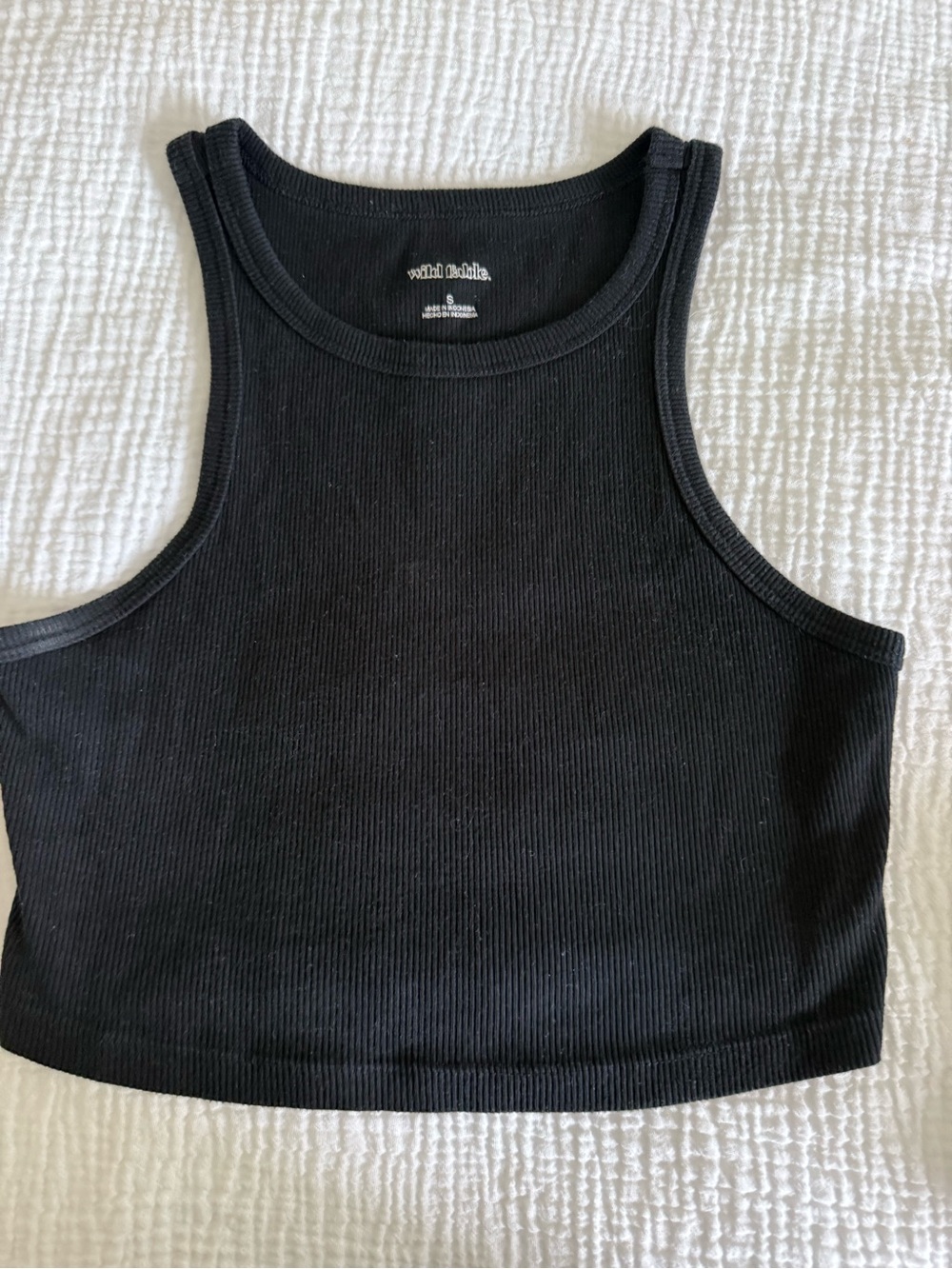 wild fable Black Ribbed Cropped Tank